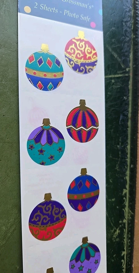 NOVO EM FOLHA VINTAGE 2 Pacotes de Adesivos Reflexos da Sra. Grossman Folha Metálica Natal - Imagem 2 de 4
