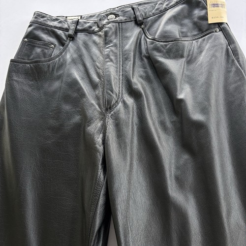 M Julian Wilsons Leather Pants Mens 34 Black Straight Leg Lined Classic Style