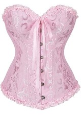 SZIVYSHI Oink Overbust Corset Top Lace-Up Bustier Waist Cincher S