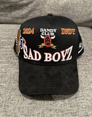 Sad Boyz Dandy Club 2024 Black Adjustable Baseball Cap Graphic Print Hat