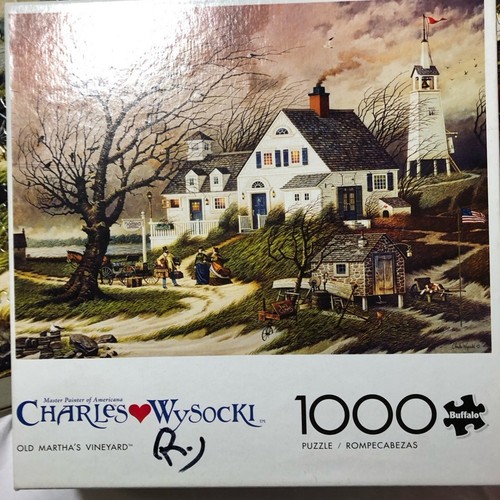 Charles Wysocki 1000 Teile Puzzle Old Martha’s Vineyard komplett mit Poster