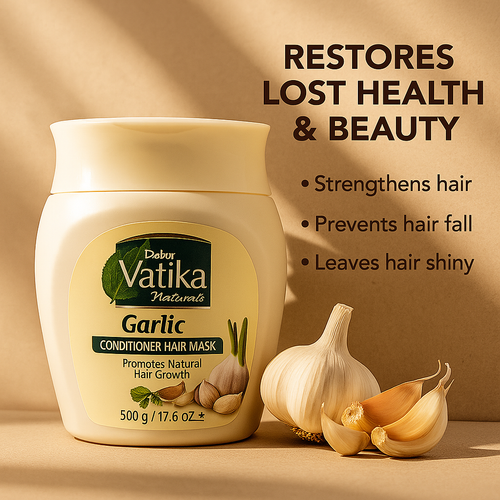 Vatika Haarspülung Creme mit Knoblauch für natürliches Haarwachstum 2 Box x 500 ml - Bild 7 von 7