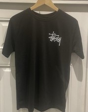 Stussy Re Work Graphic Reprint T Shirt Size M Black Cotton New Without Tags