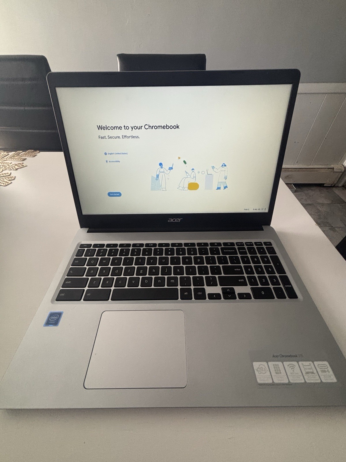 Chromebook 315 CB315-3H-C19A Laptop Intel Celeron N4000 15.6 HD (1366 x 768) ...