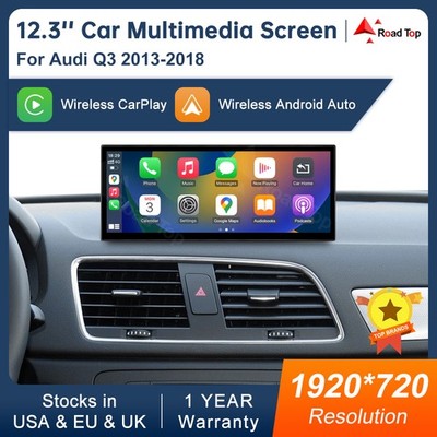 12,3''Ultradünn Wireless CarPlay Multimedia Screen Stereo für Audi Q3 2013-2018
