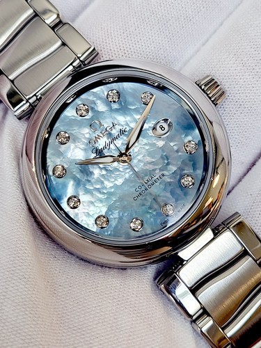 $9800 [N. MINT] 34mm Omega De Ville LadyMatic Diamond Dial Co-Axial Swiss Made