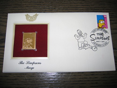 #ad 2009 The Simpsons Marge Replica Golden Cover Stamp $9.74