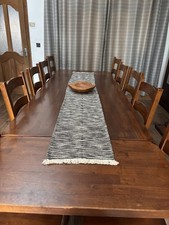Pineapple Elephant Table Runner with Tassels In Black 100 % Cotton 88inch long