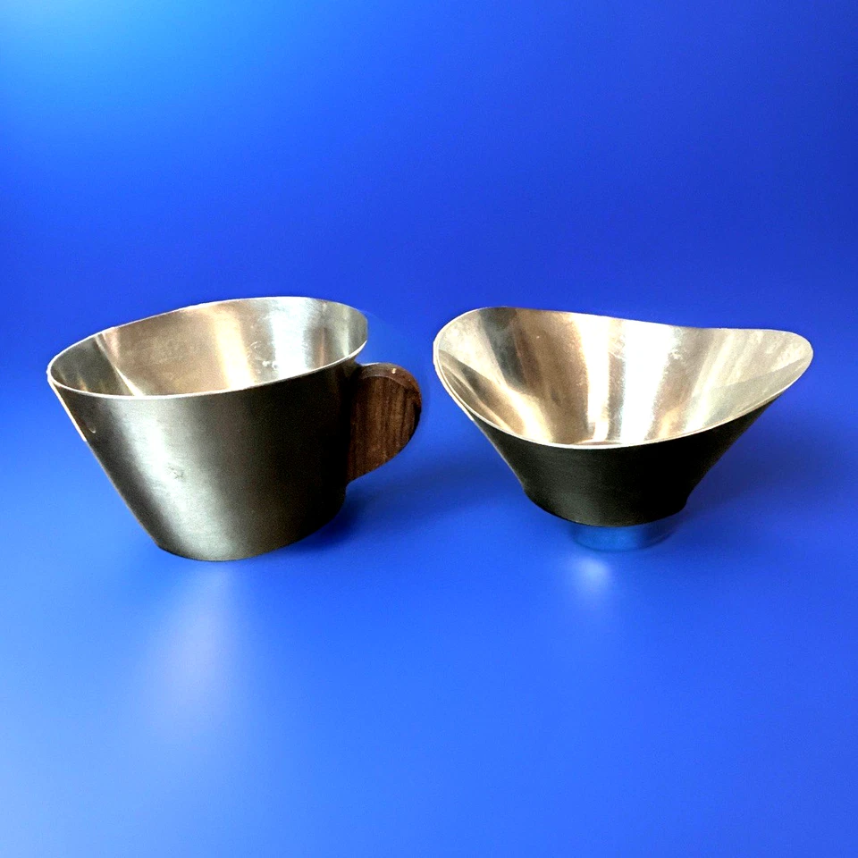 Crema/azúcarero Dinamarca de acero inoxidable de colección mango de teca atributo Jens Quistgaard Foto 2 de 4