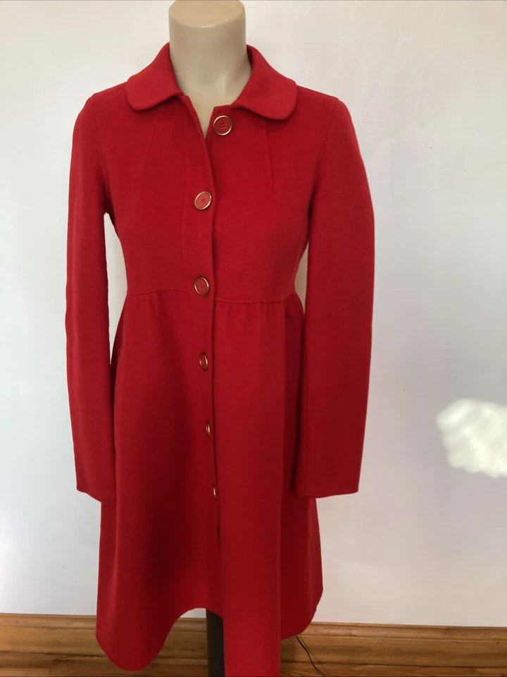 DKNY size 2 red women's wool & cashmere coat - Image 4 of 4