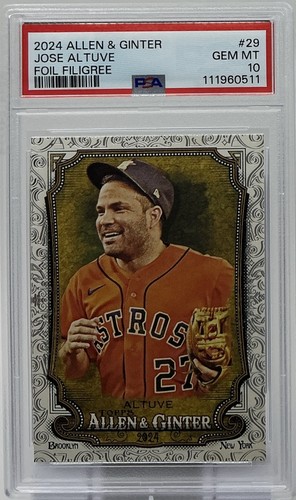 Jose Altuve PSA 10 -2024 Topps Allen & Ginter Portrait w/ Foil Filagree -Astros