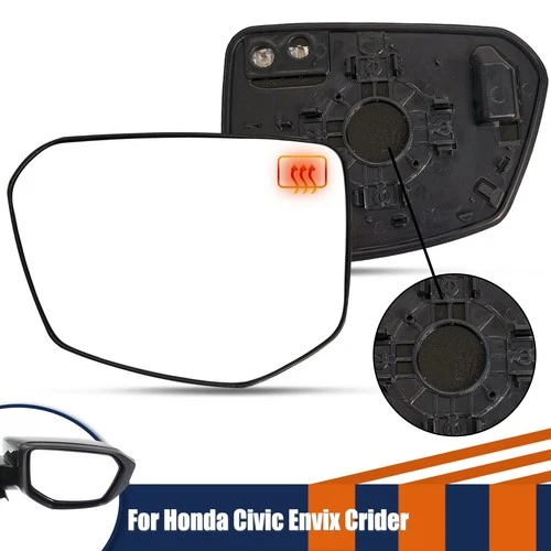 Left Driver Side Mirror Glass Power Heated Replacement For Honda Civic HO1324127