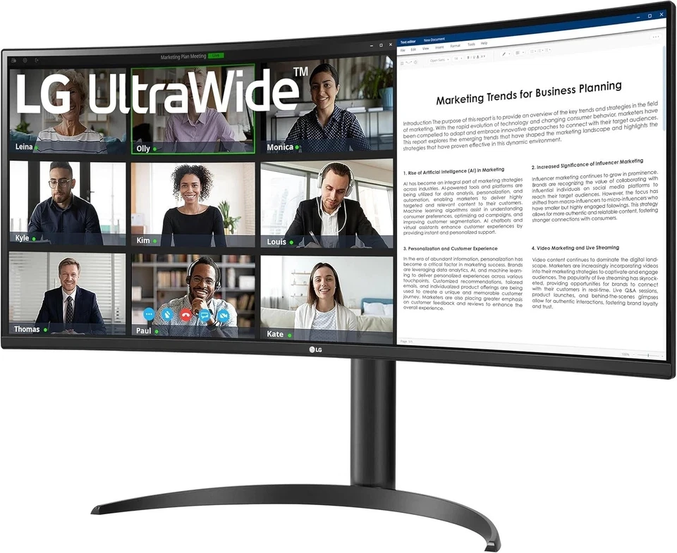 LG 34WR50QC-B 34" Curved UltraWide WQHD Monitor, Black - Image 2 of 4