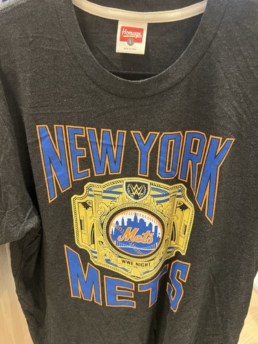 NY METS WWE SHIRT WRESTLING NIGHT 2025 LARGE HOMAGE BASEBALL CITI FIELD - Picture 7 of 7