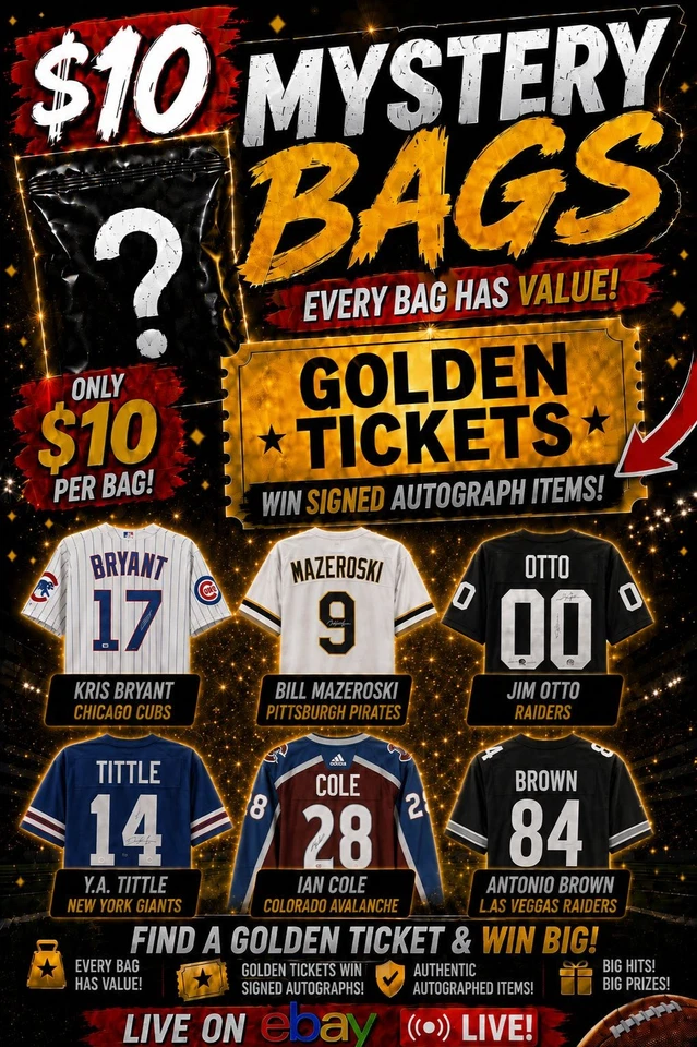 💥🎫$10 MEGA Mystery Monday! GOLDEN TICKETS - Signed Memorabilia🎫💥