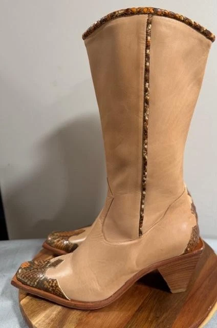 Botas Enzo Angiolini Mujer Talla 5.5M Marrón Tostado Hechas en Italia Cuero Occidental Foto 3 de 4