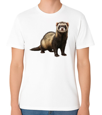 Frettchen Tier Grafik T-Shirt süß Haustier Geschenk Unisex Tee