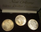 Morgan Silver Dollar O Mint Set - 1883, 1884 1885, UNC, Light toning