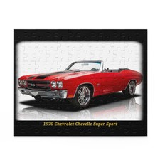 Iconic 1970 Red Chevelle Super Sport Convertible Temp Puzzle 120 pcs  