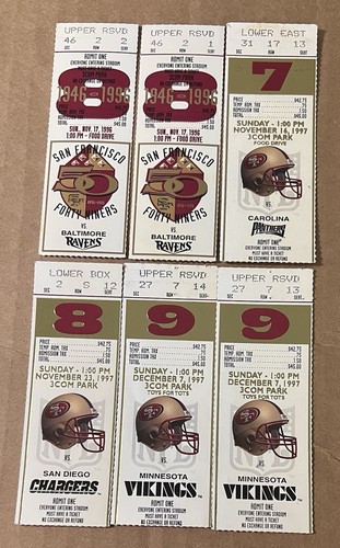 1996-97 San Francisco 49ers (6) Football Ticket Stub Lot *605DEALS*
