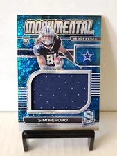 2021 Panini Spectra NFL #27/60 Simi Fehoko Monumental Rookie Patch Blue Disco