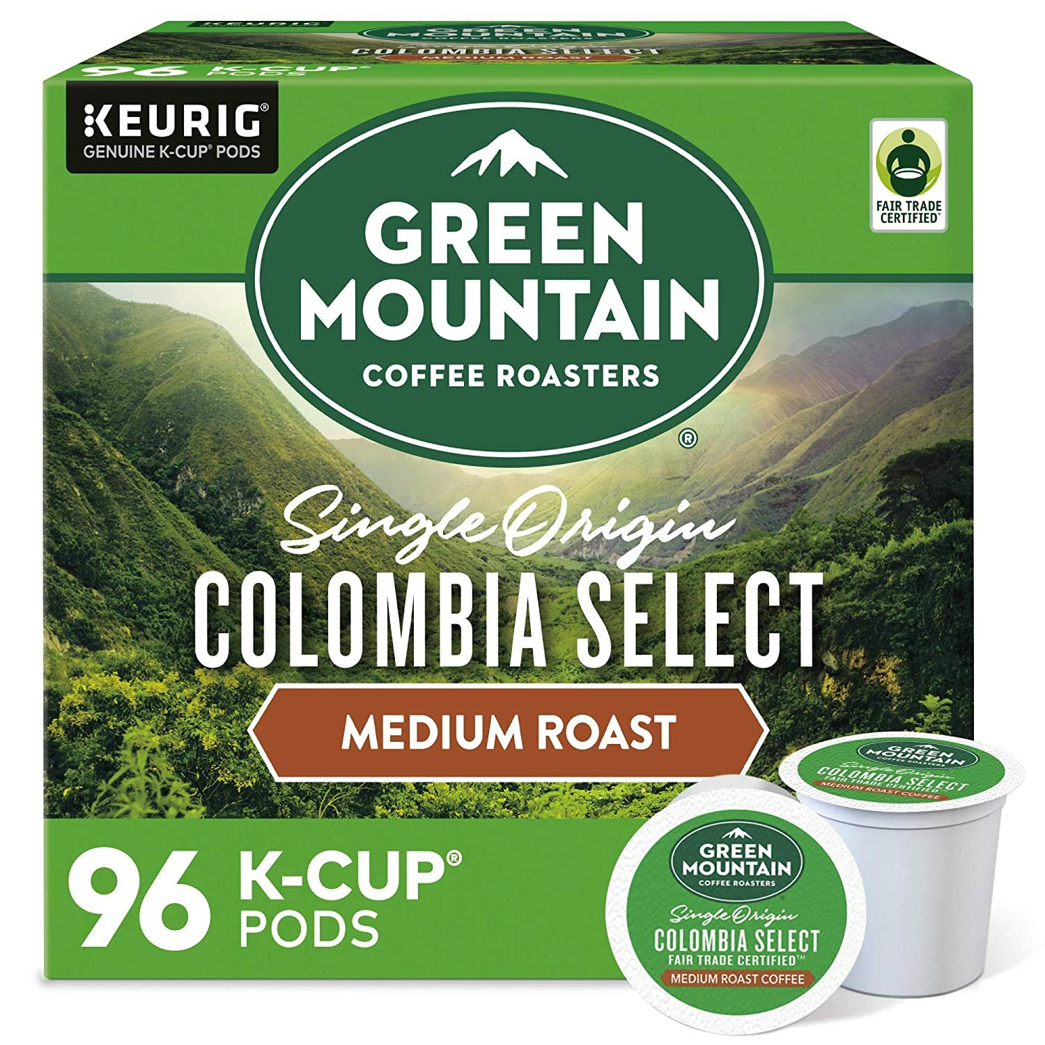 Green Mountain Colombia Select Coffee 192 Keurig K cup Pods FREE SHIPPING