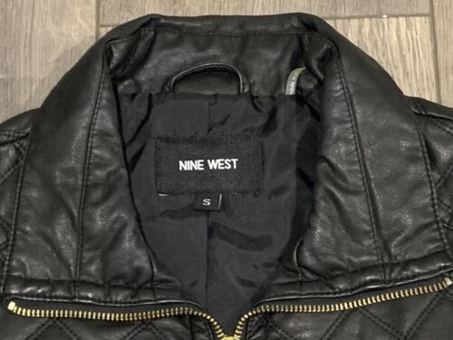 Nine West Faux-Leather Biker Jacket - Women's - Size Small- Black - Picture 2 of 6