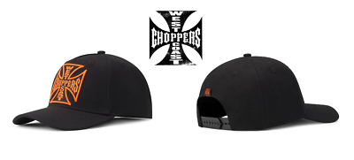 Casquette Baseball West Coast Choppers - Modèle Noir Iron Cross, Réglable, 100% Coton