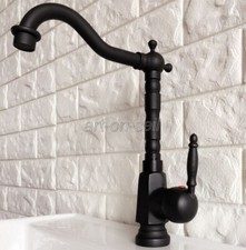 Oil Rubbed Bronze Single Handle Single Hole Kitchen Vanity Sink Faucet Mixer Tap
