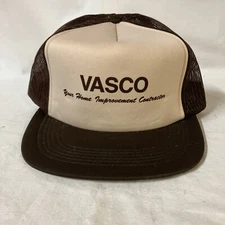 Vtg VASCO Home Improvement Contractor Snapback Hat Trucker Mesh Free Shipping!