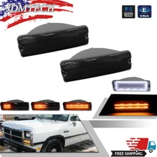Smoke Switchback LED Signal Lights for 91-93 Dodge D150 D250 D350 W150 W250 W350