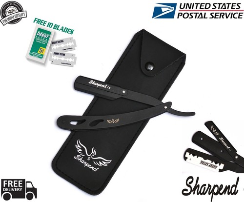 Pro Razors Barber Salon Straight Cut Throat Shaving Razor Blade+ 10pc ...