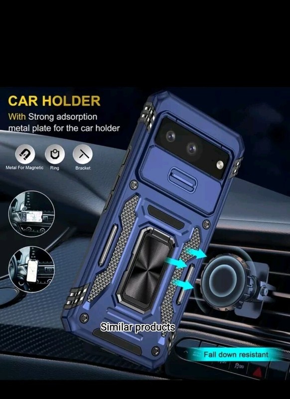 For Google Pixel 9 Pro XL 6.8 inch Case Sliding Lens Cover Shockproof Ringstand