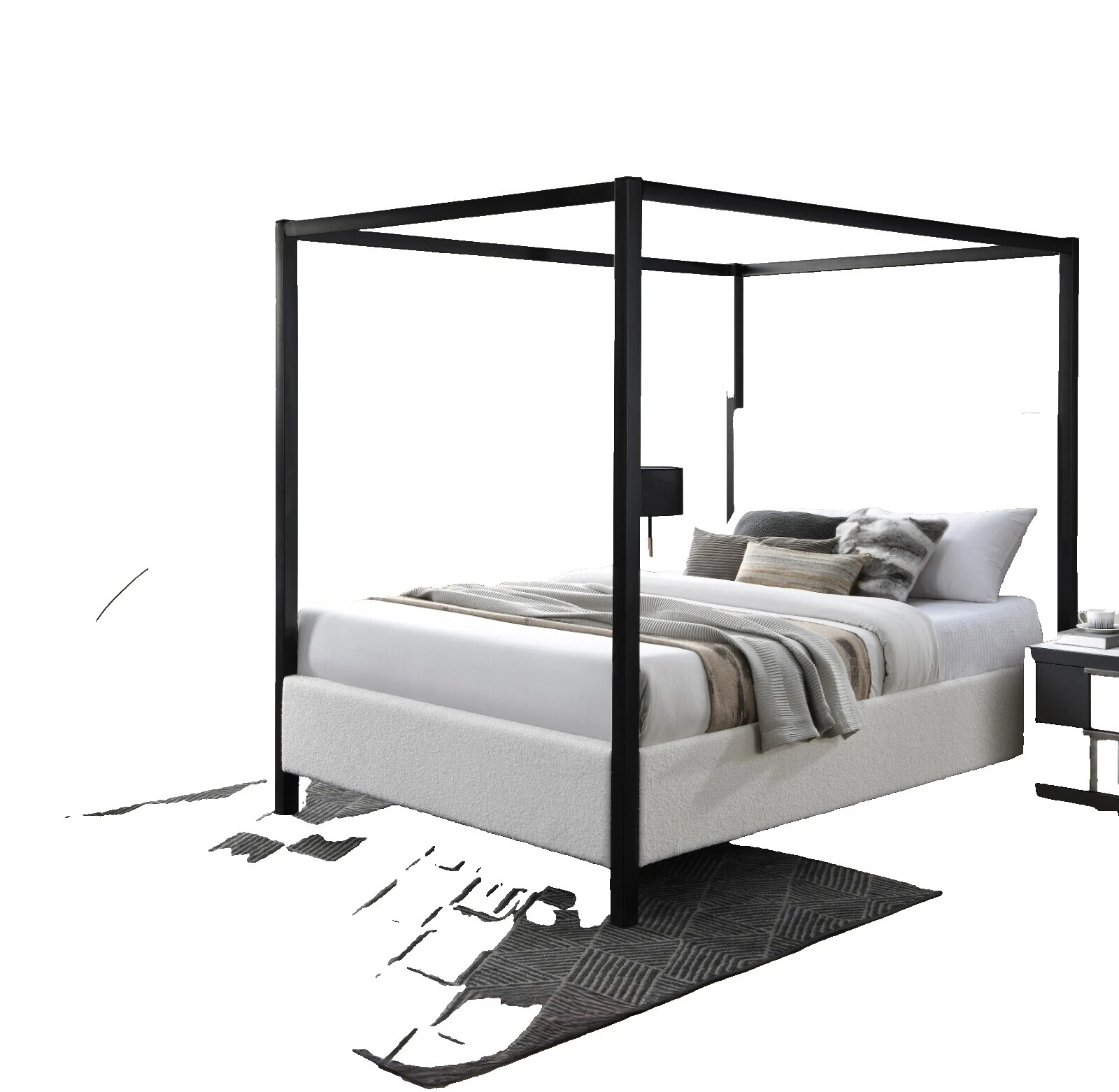 Camas con Dosel Negro de Madera Marcos