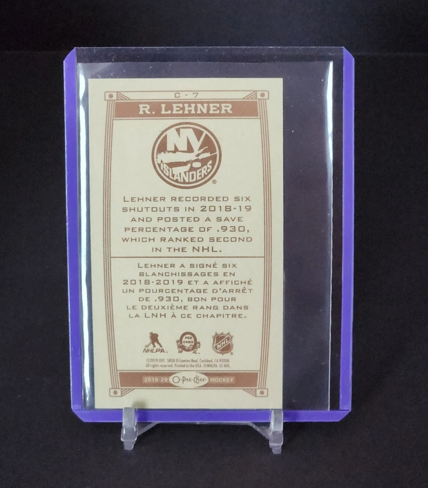 Robin Lehner #C-7 - 2019-20 O-Pee-Chee - Caramel Minis  - Image 2 of 2