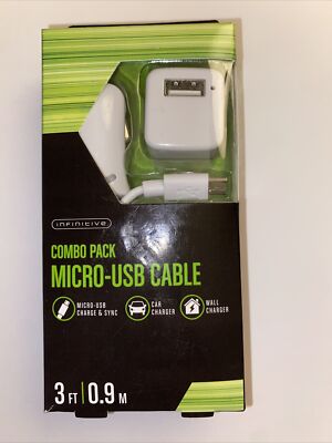 Infinitive Combo Pack Micro-USB Charge & Sync Cable/Wall Charger/Car Charger