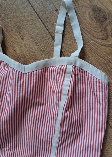 Lk bennett sweetheart neck strappy striped short fitted dress womens size 10 - Picture 3 of 9