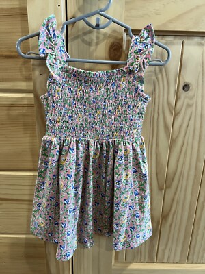 ralph lauren floral smocked cotton dress Short Sleeve Jersey Knit Floral Smocked Dress