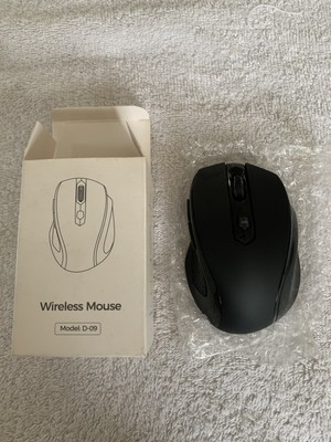 Wireless Mouse D-09 - USB Cordless, Ergonomic Grip, 2400 DPI 5-Level, 16-Month B