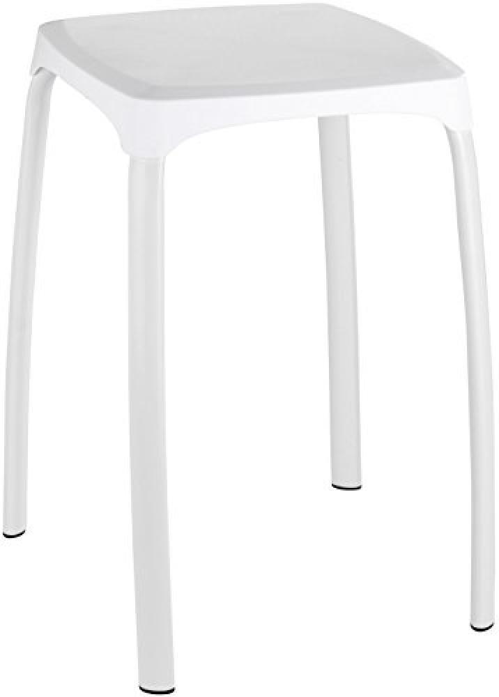 (TG. 29 x 29 x 46 cm) Wenko Taburete para El baño Losani, Bianco, 29 x 29 x 46