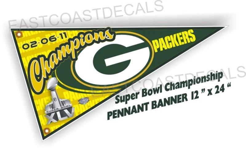 Green Bay Packers Super Bowl Champs Banner Pennant NEW