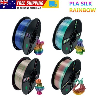 PLA Silk Regenbogen 3D Drucker Filament 1/4/5KG 1,75mm FDM Spulen Bündel Printer