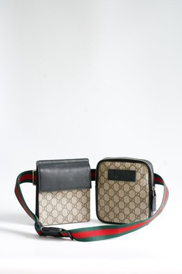 Gucci GG Supreme Monogram Web Belt Double Bag (CMP111596)