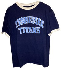 Official NFL Tennessee Titans Women's T-Shirt Blue Cuffed Size Medium Classic