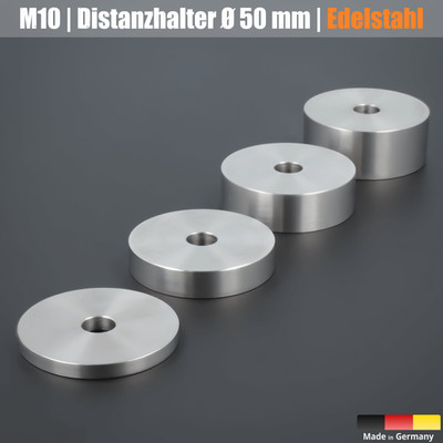 1-50 x Edelstahl Ronde Ø50mm Loch 10,5mm M10 U-Scheibe Kanten geschliffen 5-20mm