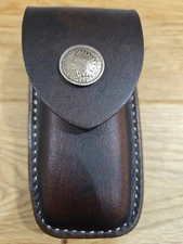 Leatherman Wave  Crazy Horse leather sheath. 1862 Indian Cent snap. Sheath only.