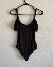 Out From Under Women  s Black Bodysuit Size Medium