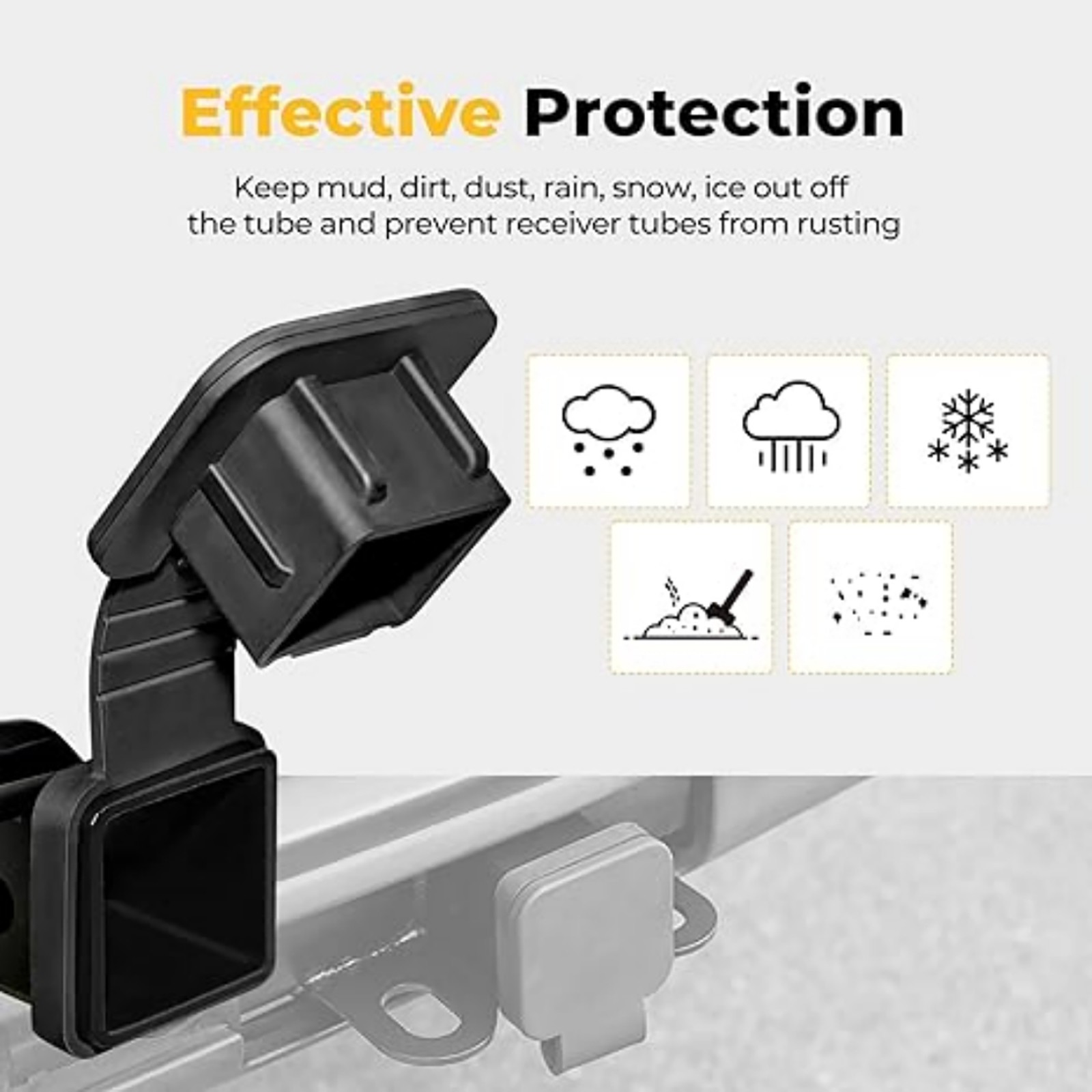 2 Inch Trailer Hitch Cover Tube Cover Plug Cap Part For SUV Van Truck Universal thumbnail 9