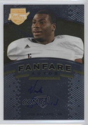 2012 Press Pass Fanfare Gold Vick Ballard #VB2 Rookie Auto RC 0o9