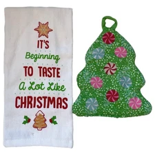 Cuisinart Christmas Baking Kitchen Dish Towel & Potholder Set, Pot Holder